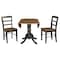 International Concepts 42 in. Dual Drop Leaf Dining Table with 2 Madrid LadderBack Chairs K45-42DP-C2-2 - alternate 8